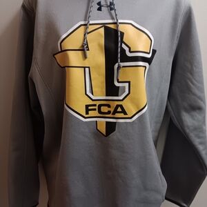 Under Armour Gray Hoodie with Yellow and Black Design